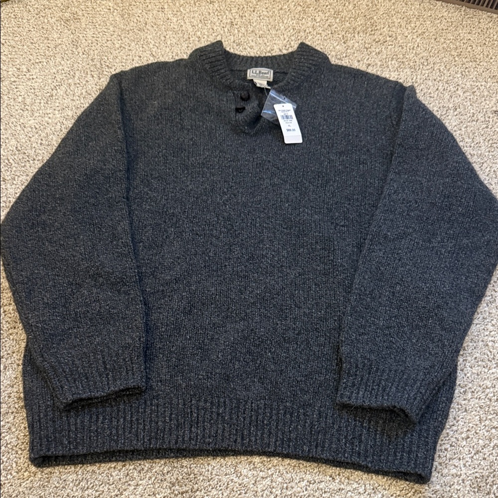 L.L. Bean Men's Charcoal Crewneck Sweater